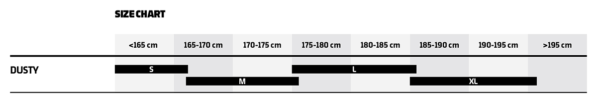 Mondraker 2025 Dusty Size Guide