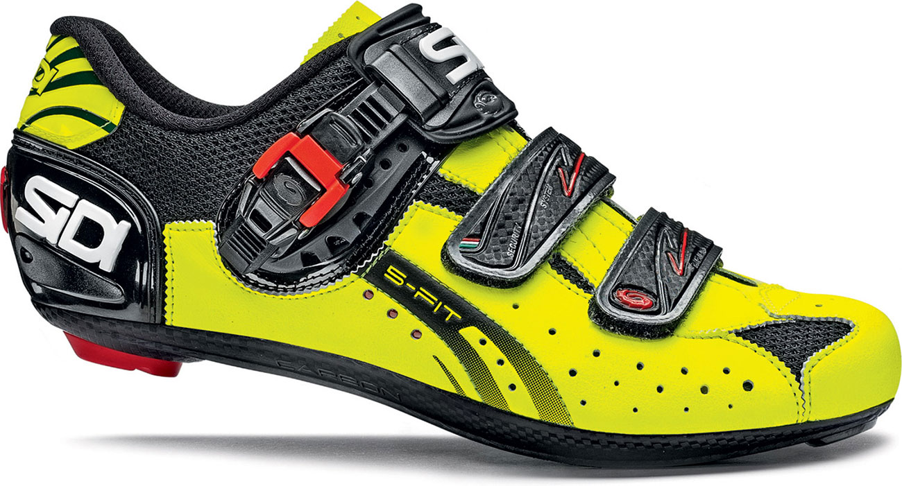 sidi yellow cycling shoes