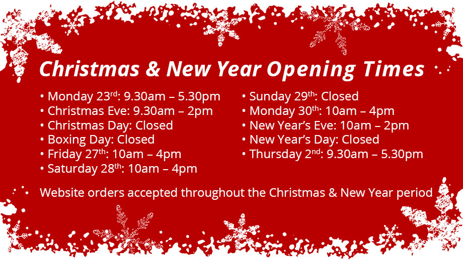 Christmas & New Year Opening Times